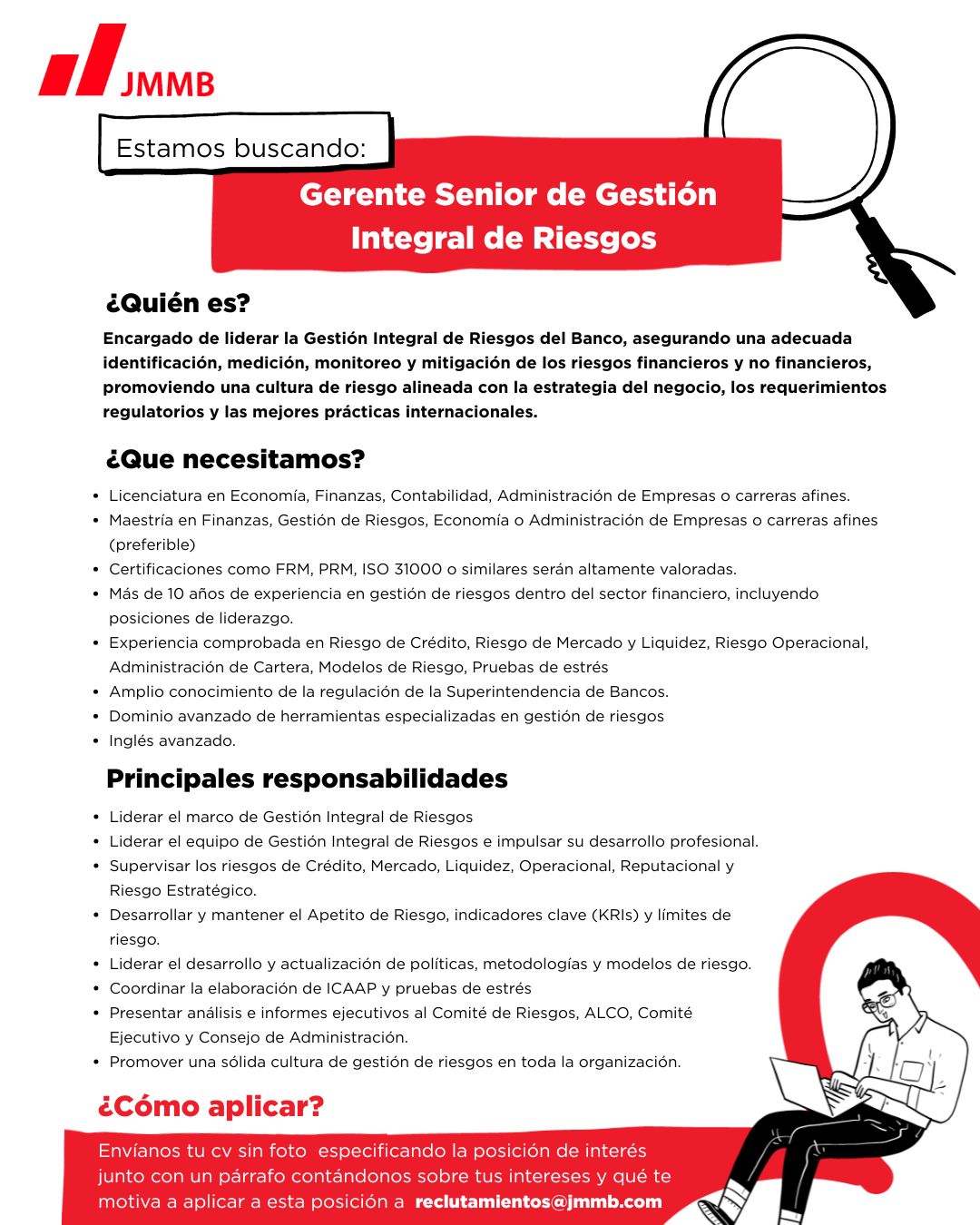 Gerente Senior de Gestión Integral de Riesgos